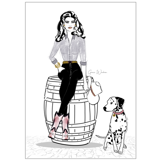 A Cowgirl And Her Puppy